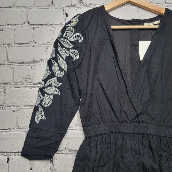 Tularosa Sage Embroidered Dress Black With White Stitch Size XS NWoT - Picture 4 of 13